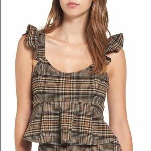 ✨Leith Plaid Ruffle Tank Top✨